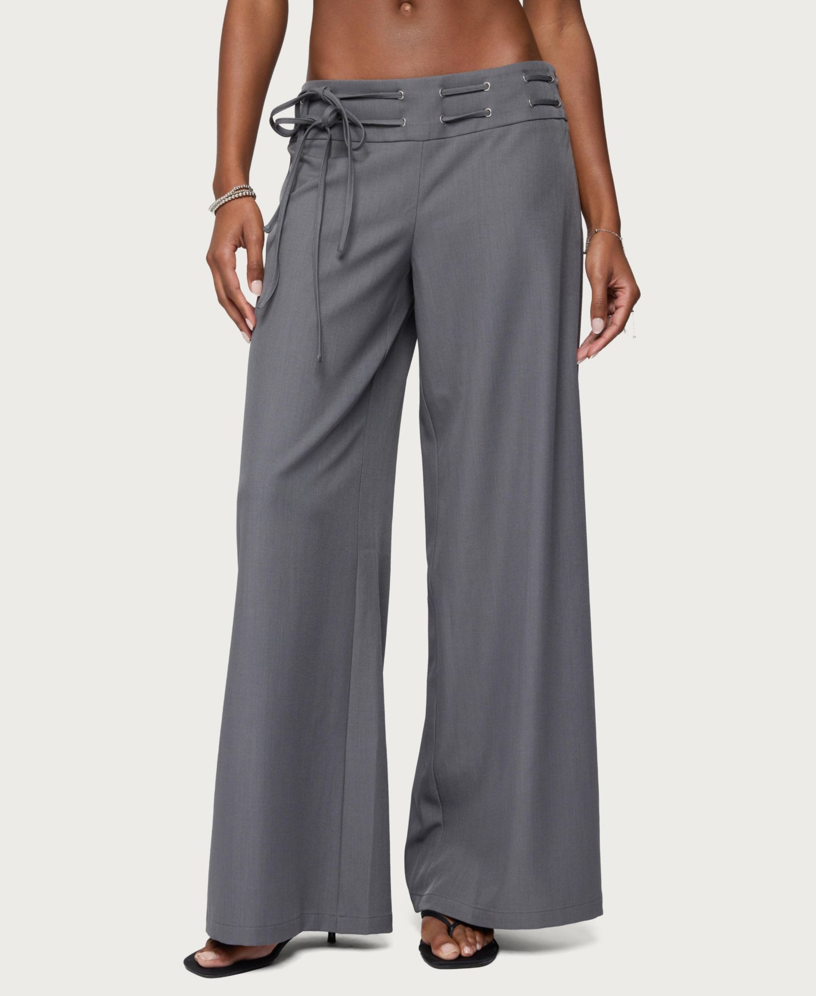 Женские брюки Edikted Willard Baggy Lace Up Belt