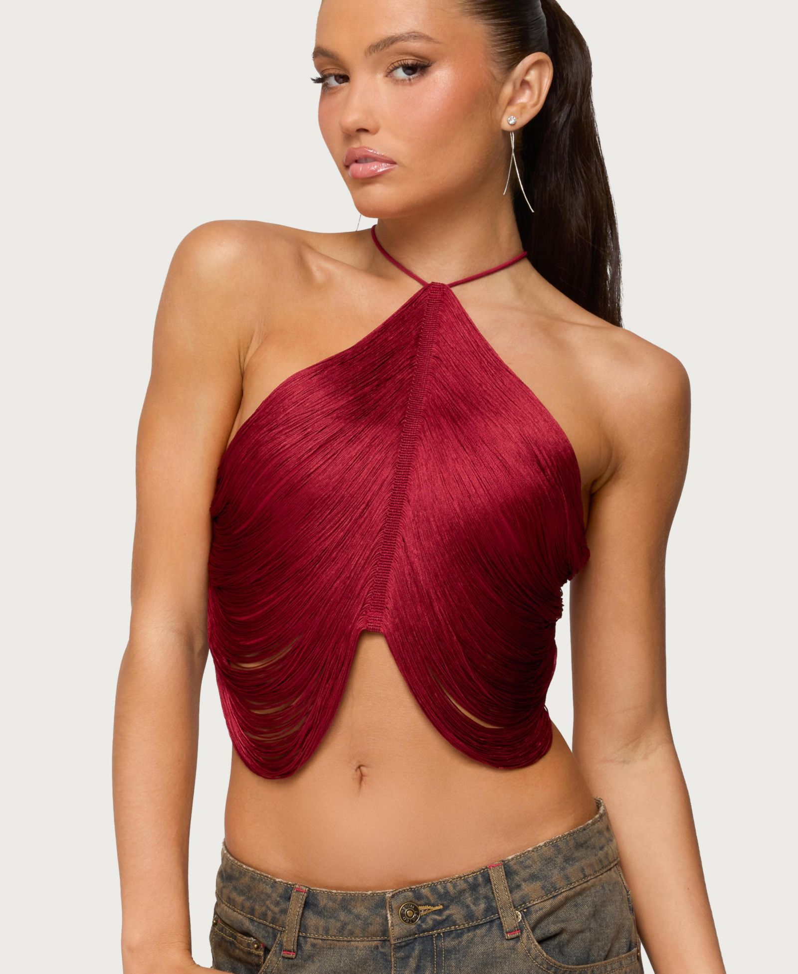 Женский топ Edikted Hara Fringed Crisscross Backless