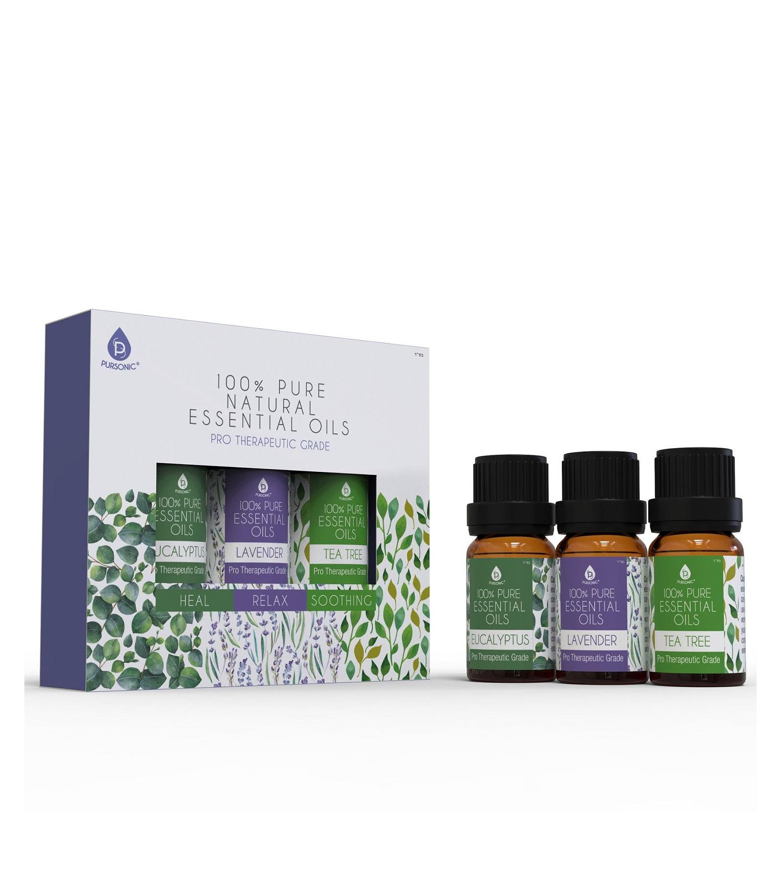 3 pack of 100% Pure Essential Oils (Eucalyptus, Lavender & Tea Tree)