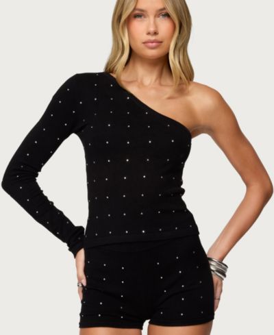 Женский трикотажный топ Edikted Harley Rhinestone One Shoulder