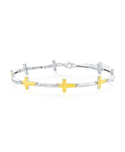 Simona Sterling , Sideways Cross Bracelet - Plated