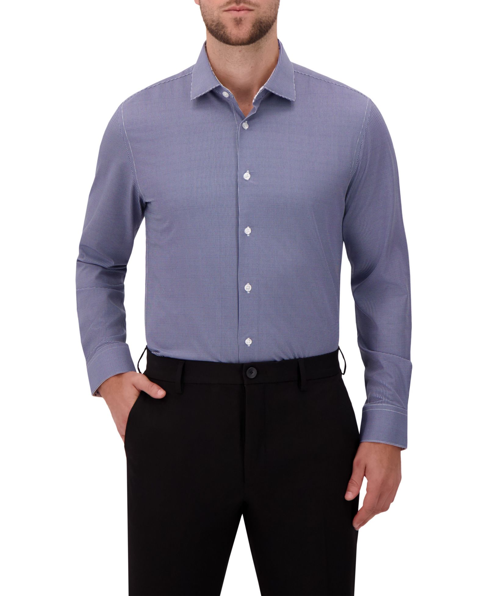 Мужская классическая рубашка Report Collection 4-Way Houndstooth-Print Woven
