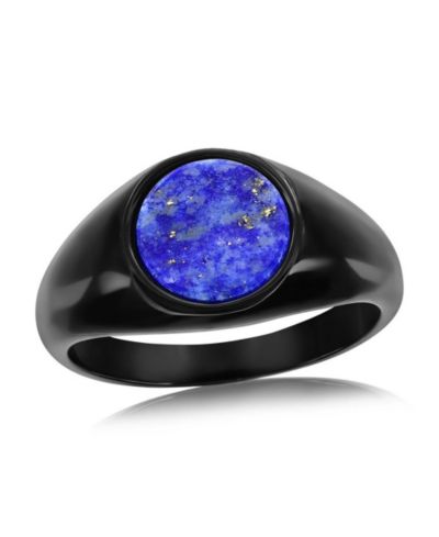 Кольцо Metallo из нержавеющей стали с инкрустацией Lapis