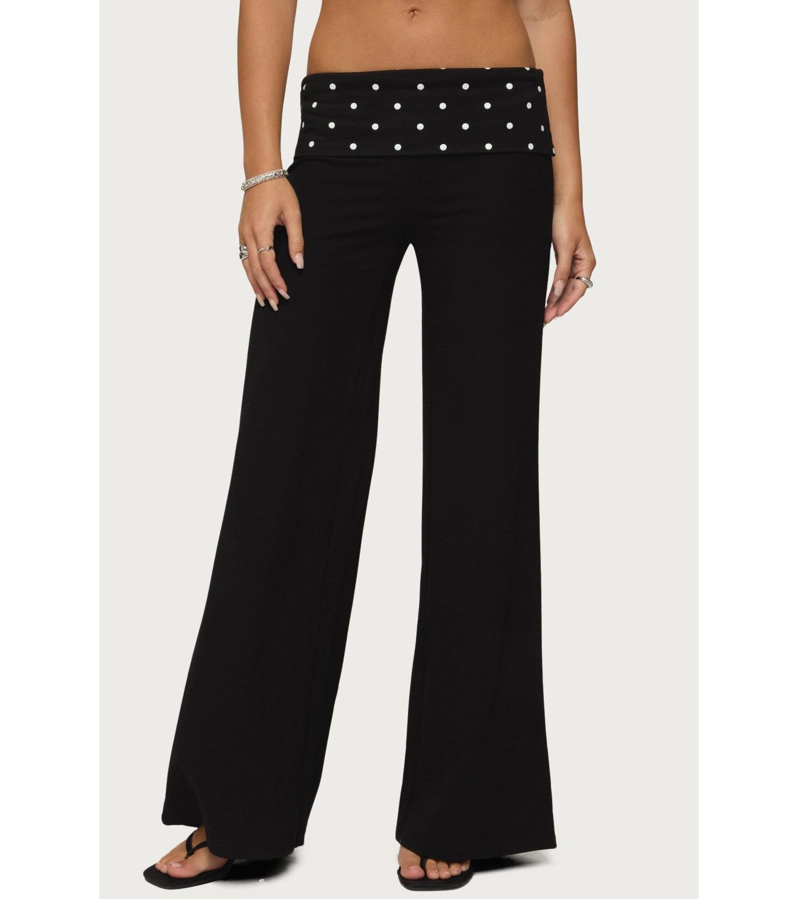 Edikted Women's Reeva Polka Dot Foldover Pants