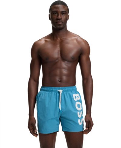 Мужские плавательные шорты BOSS by Hugo Boss с вертикальным логотипом, быстросохнущие