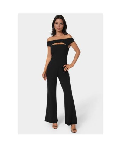Комбинезон Bebe Women's Off the Shoulder Cut Out Wide Leg
