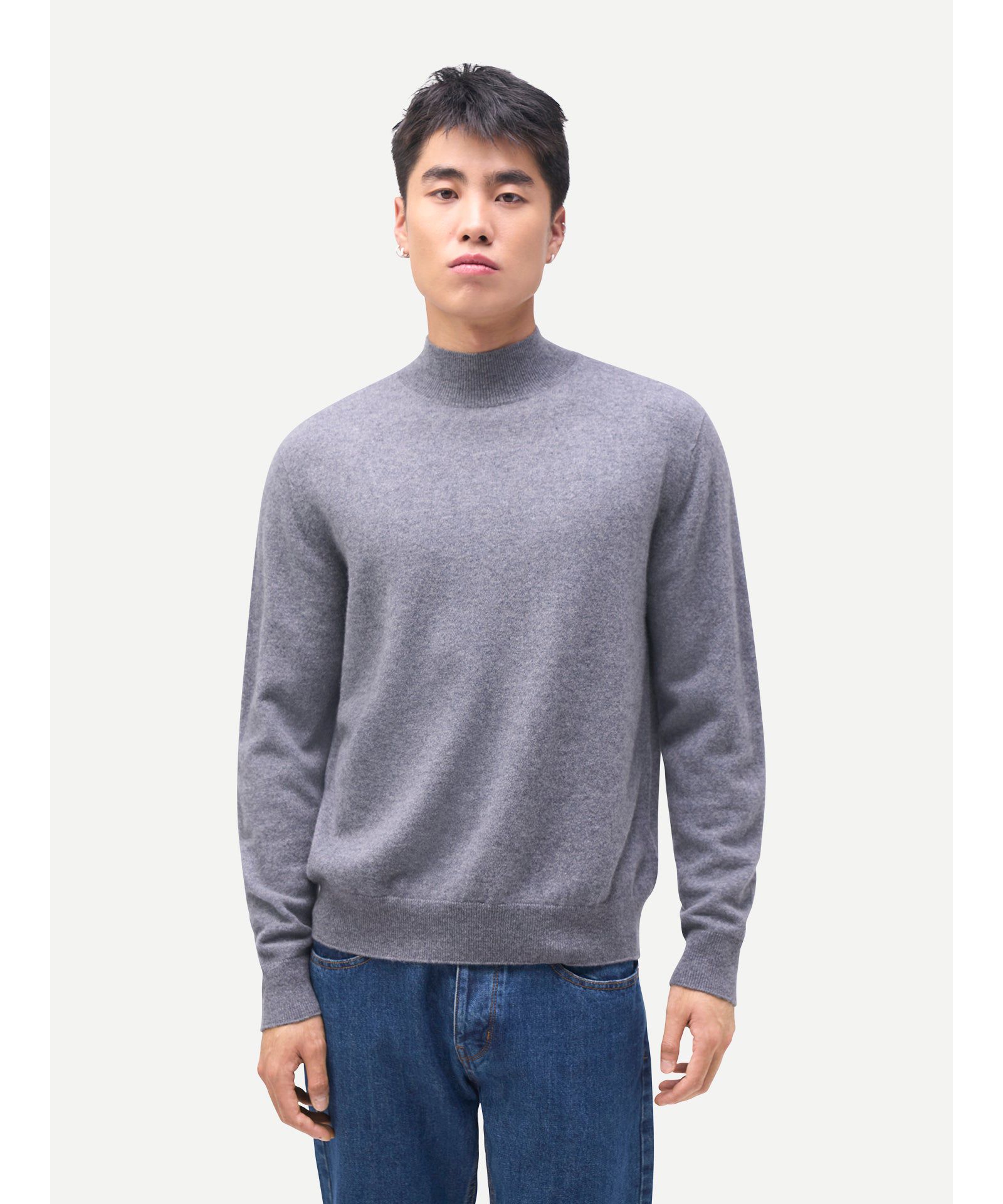 Gobi Cashmere Men's Timeless Mock Neck Cashmere Sweater