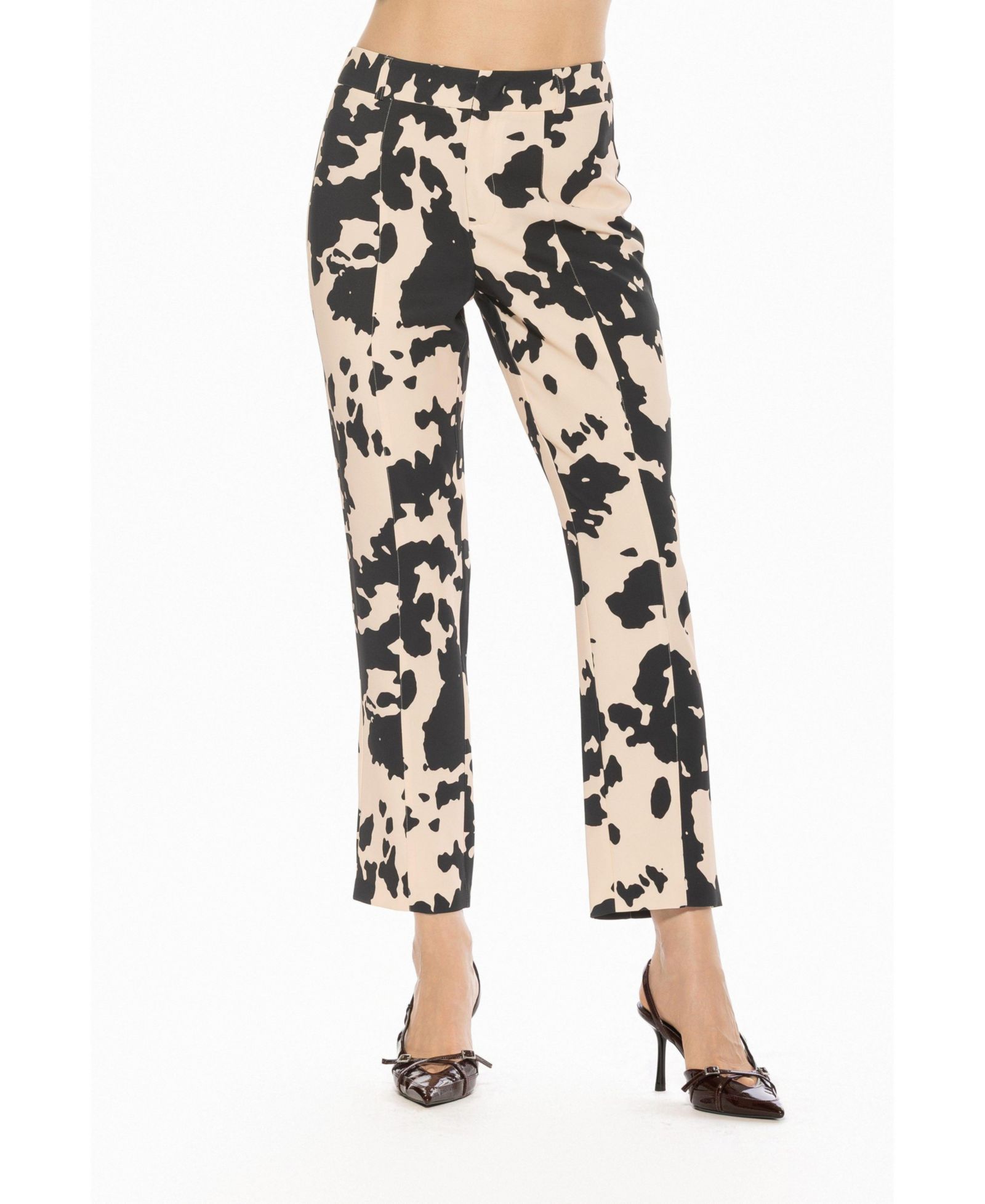 Alexia Admor Women's Lior Printed Mid Rise Fitted Pants