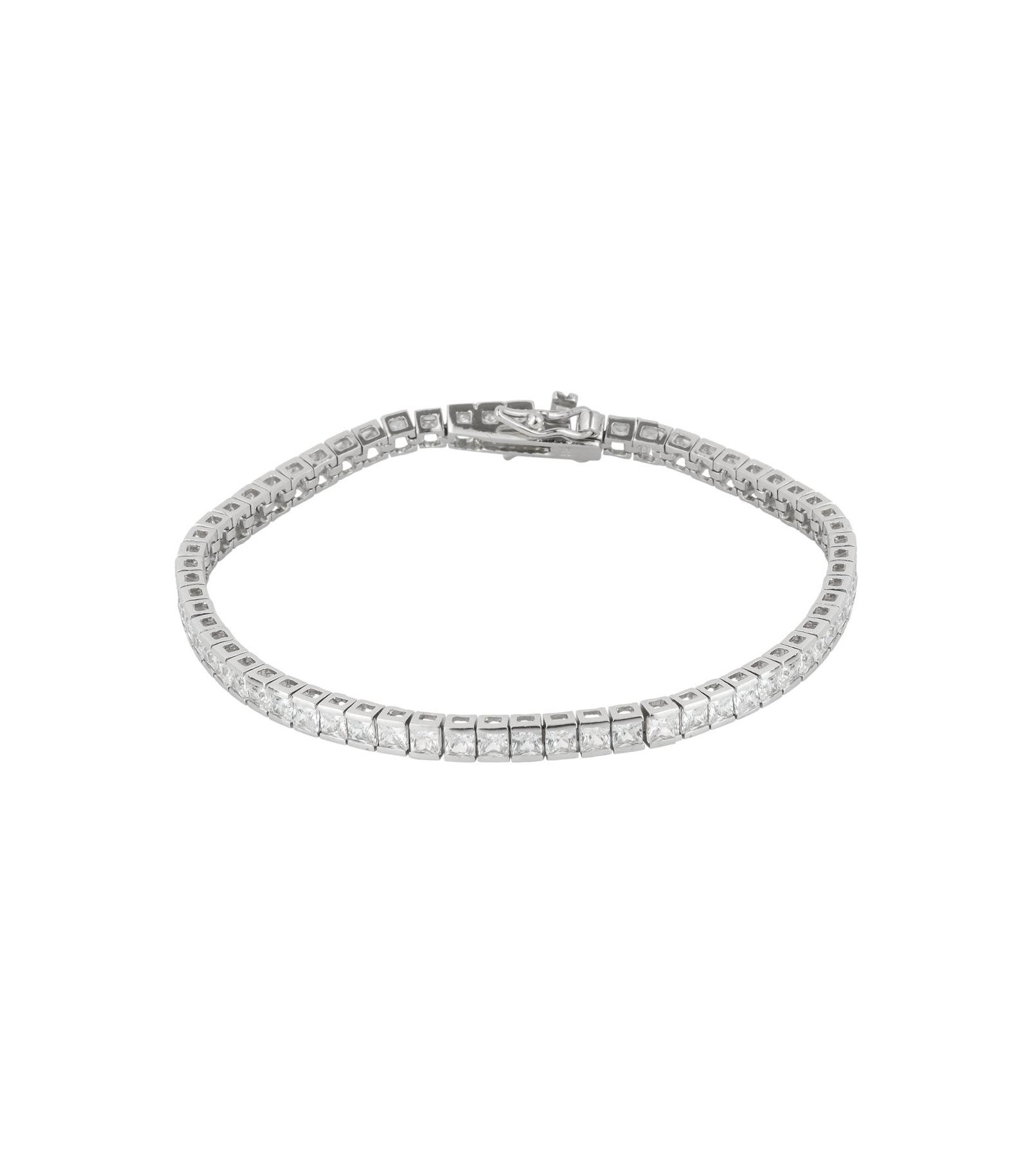 Sterling Square Rectangular Tennis Bracelet