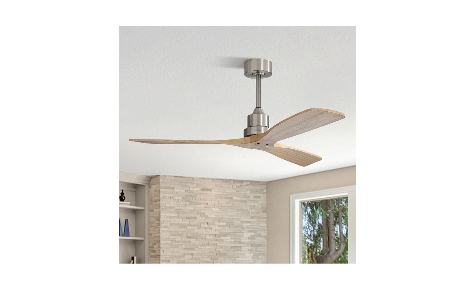 Sofucor 52-inch Modern Sand Nickel 3-Blade Light Ceiling Fan with Remote Control and Supporting Mobile Device Connection