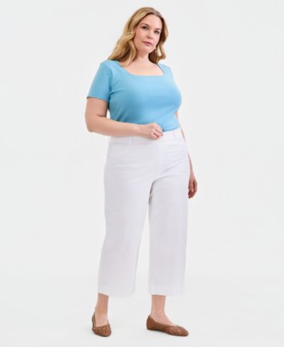 Джинсы Style & Co Plus Size High-Rise Shaping Cropped