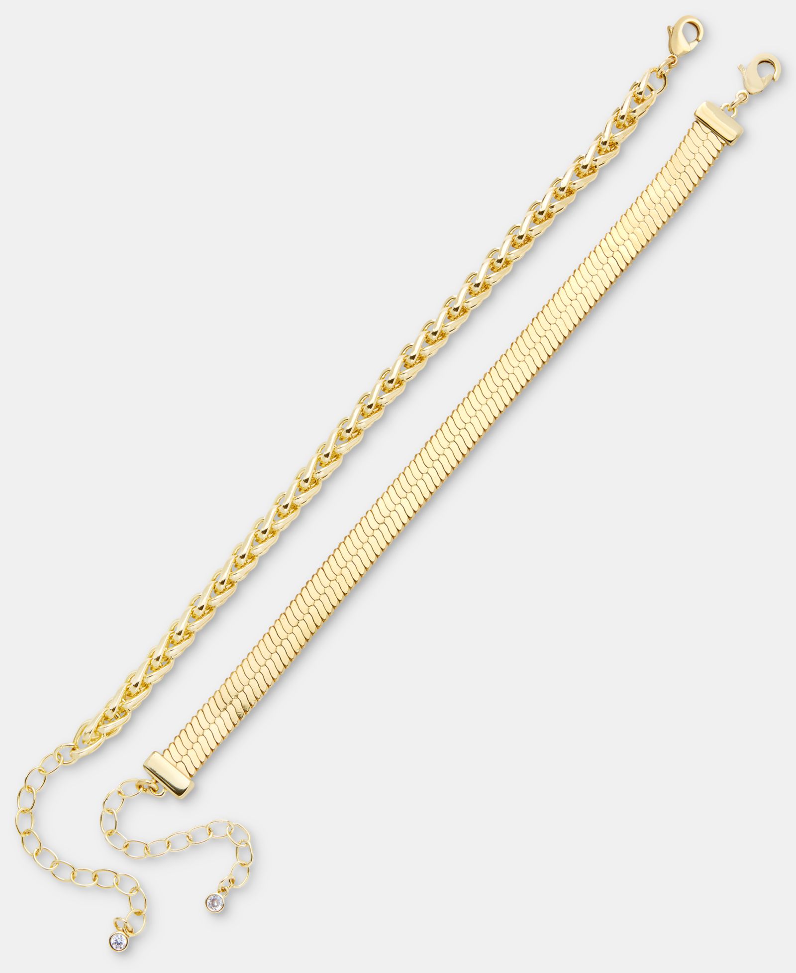 On 34th 2-Pc. Set Herringbone and Wheat Chain Flex Bracelets, Macy's Exclusive