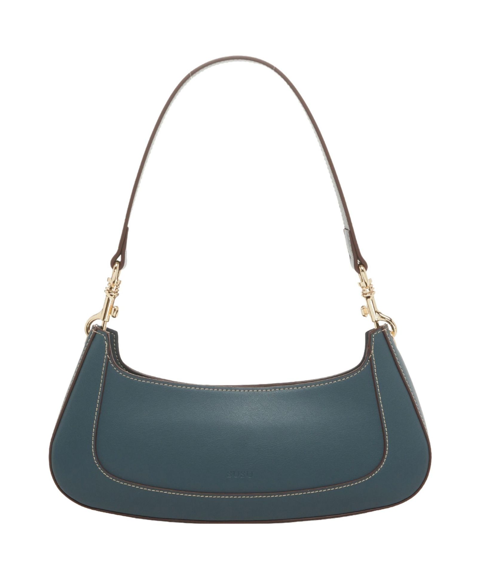 Сумка через плечо SUSU East West Teal Blue Leather Baguette