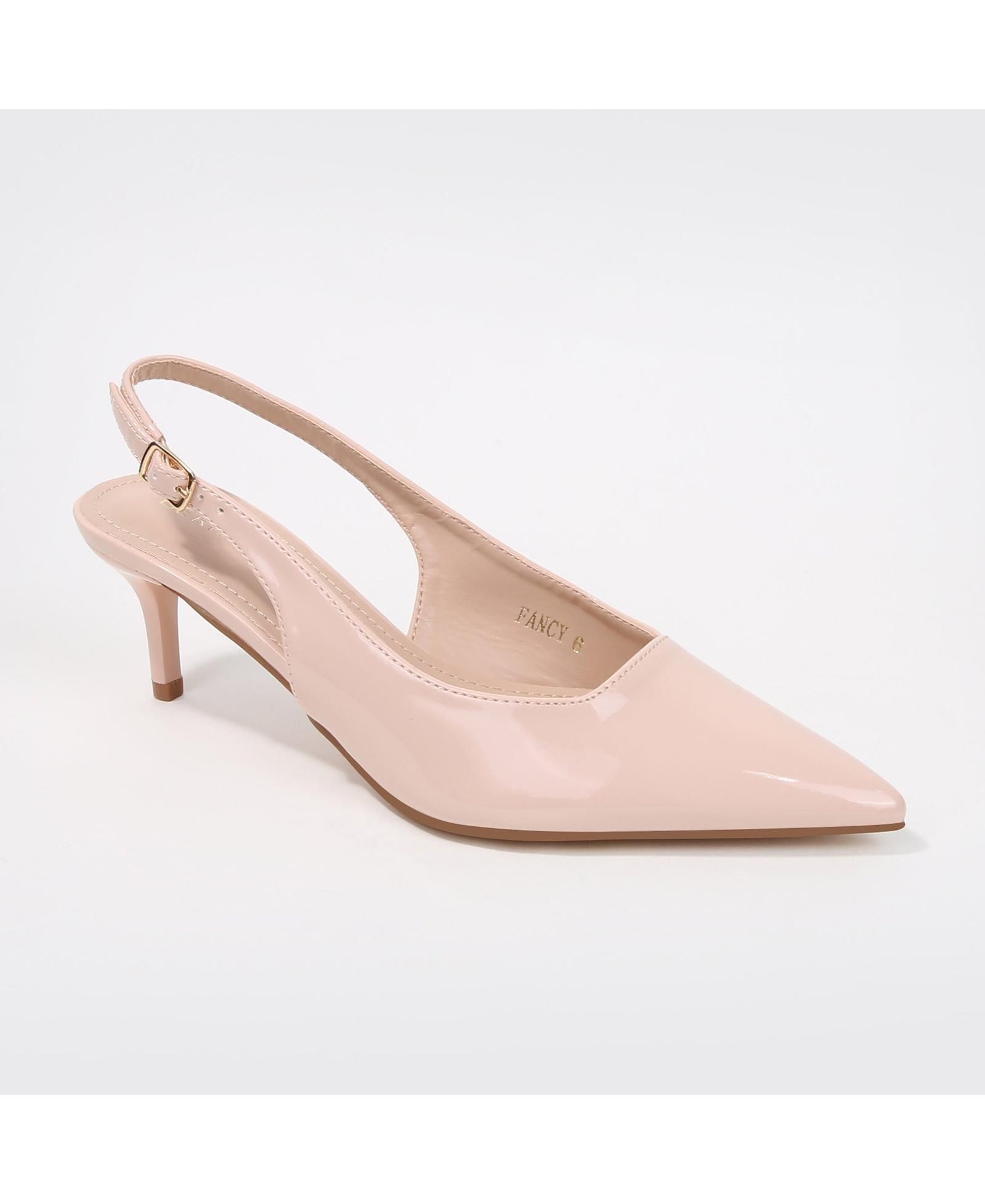 BERNESS Women's Fancy Slingback Kitten Heels