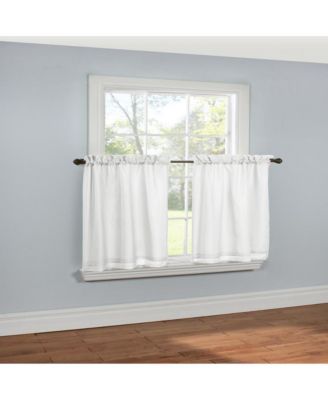 Thermavoile Rhapsody Lined Light Filtering Thermal Barrier Curtains Rod Pocket Curtain Tiers Pair Each, 54" x 24"