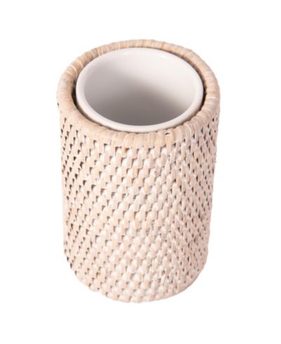 Artifacts Rattan Rattan Round Tumbler with Ceramic Insert