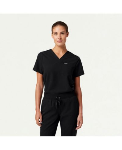 Jaanuu Women's Classic V-Neck Scrub Top with 1 Pocket