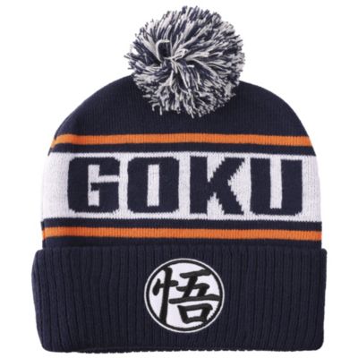 Dragon Ball Z Men's Goku Kanji Blue Cuff Beanie