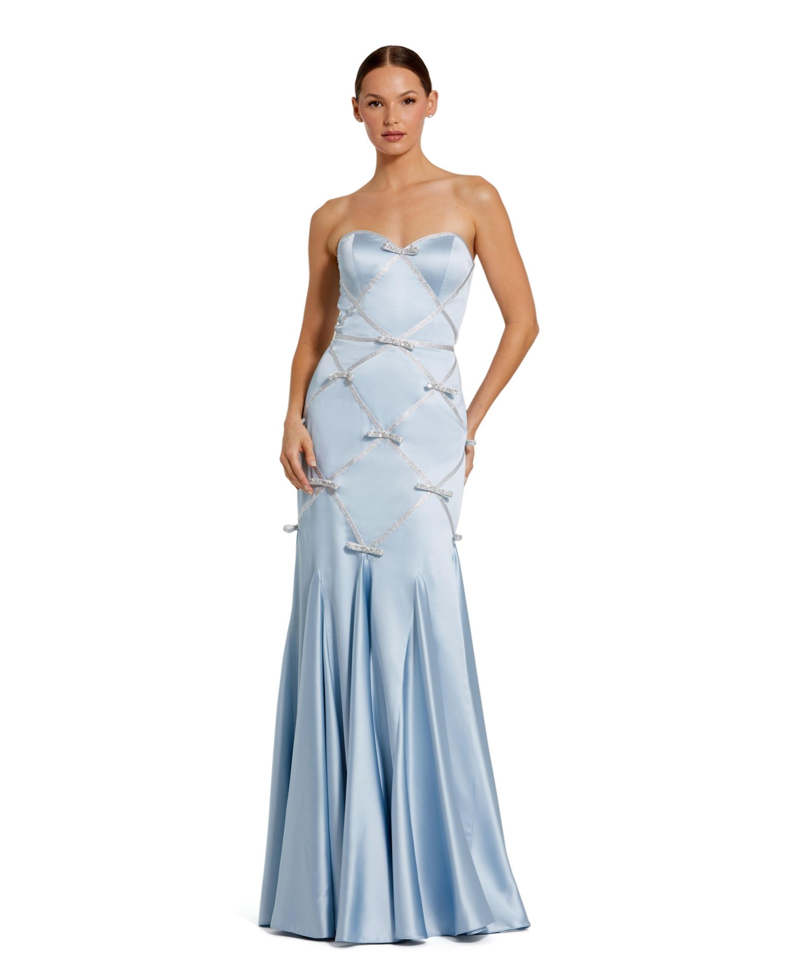 Mac Duggal Women's Strapless Satin Mermaid Gown With Bow Details