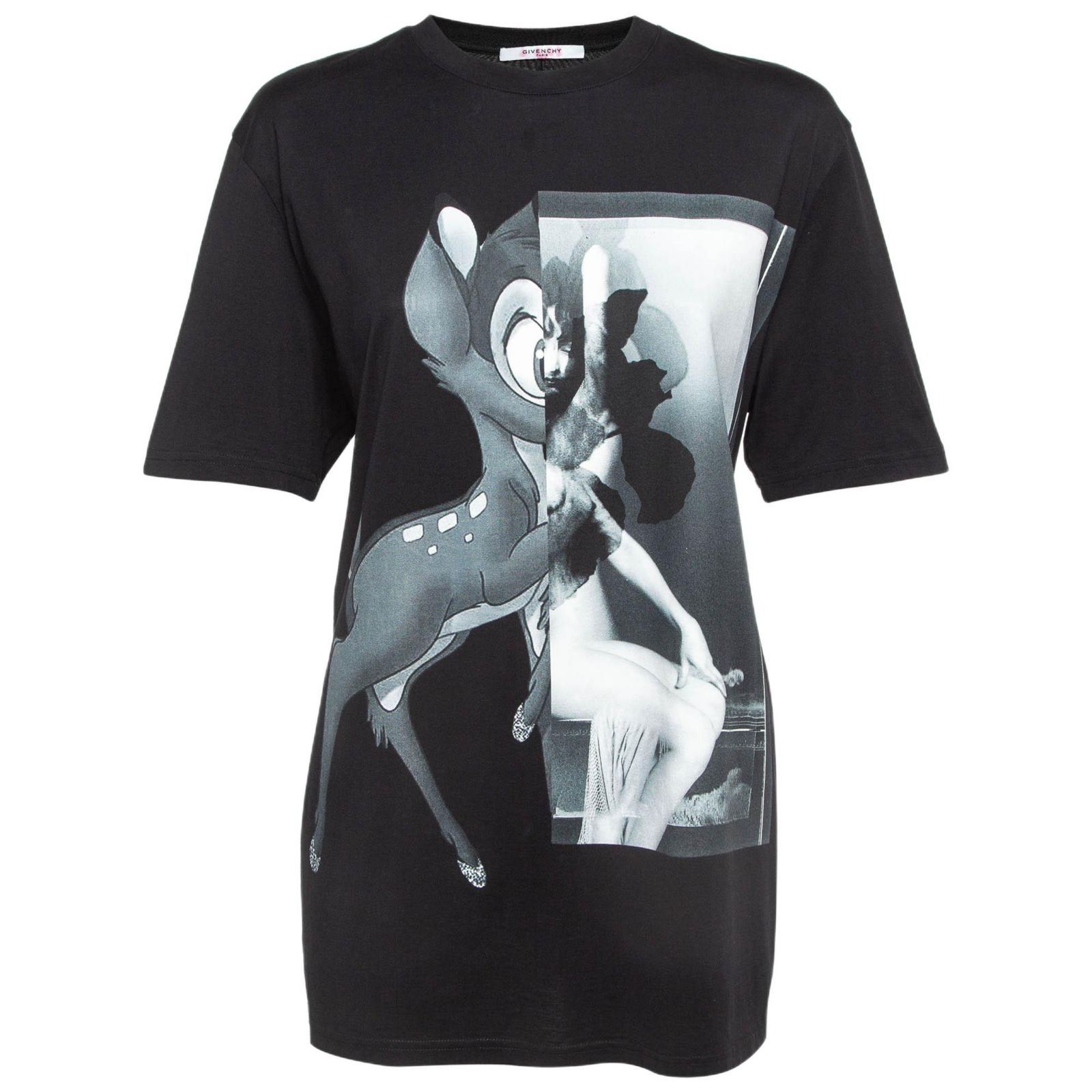 Женская хлопковая футболка Givenchy Black Bambi Print Oversized