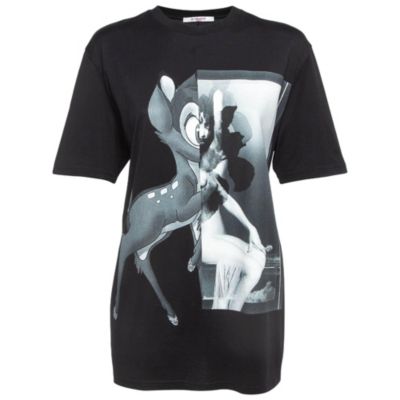 Женская хлопковая футболка Givenchy Black Bambi Print Oversized