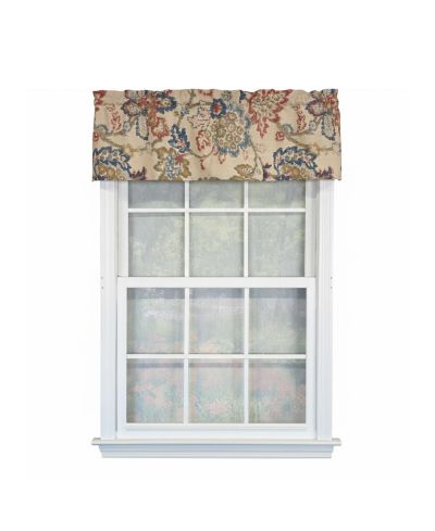 RLF Home 100% Cotton High Quality Silvia Tailored Window Valance with 1.5" Rod Pocket 50" W X 12" L Multi