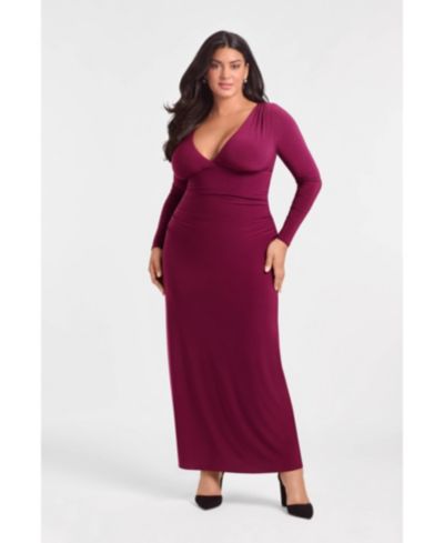Женское утягивающее платье S3 Apparel Sculpting Shapewear Shirred V-Neck Maxi