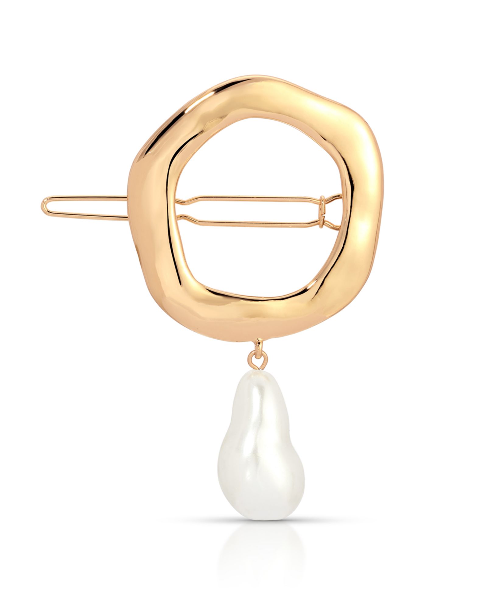 ETTIKA Open Circle Faux Cultivated Pearl Barrette
