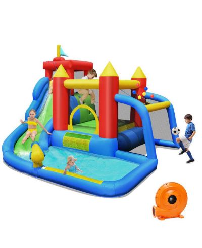 SKONYON Inflatable Bounce House Splash Pool with Water Climb Slide Blower included