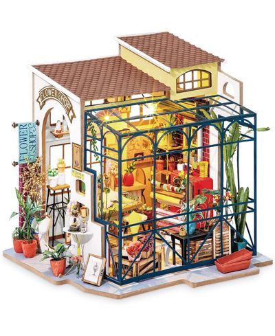 Набор для сборки миниатюрного деревянного кукольного домика Robotime DIY Miniature Wooden Dollhouse Kit with Furniture Model Building Set