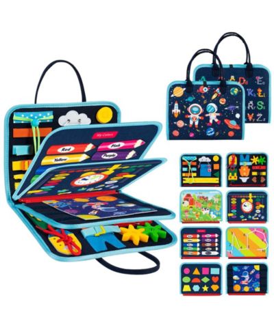 Развивающая доска COWIN Busy Board 8 in 1 Montessori Toys для малышей, синяя