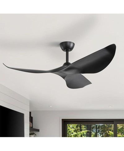 52-inch Light weight Modern Black 3-Blade Ceiling Fans with Remote Control Function