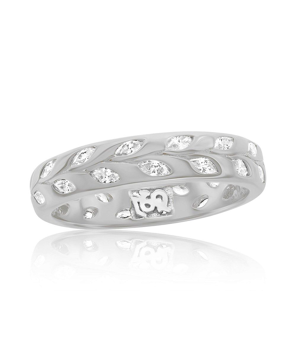 Кольцо Suzy Levian Sterling Marquise Cubic Zirconia Botanical Leaf Eternity Band