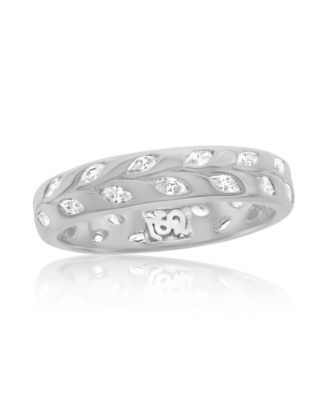 Кольцо Suzy Levian Sterling Marquise Cubic Zirconia Botanical Leaf Eternity Band