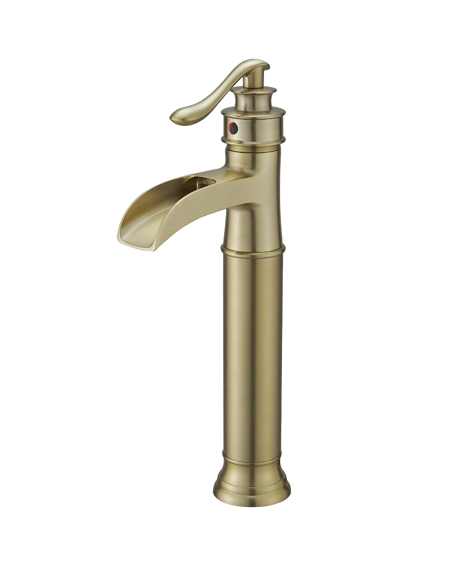 Смеситель для раковины Greenspring Waterfall Single Handle Brushed Gold