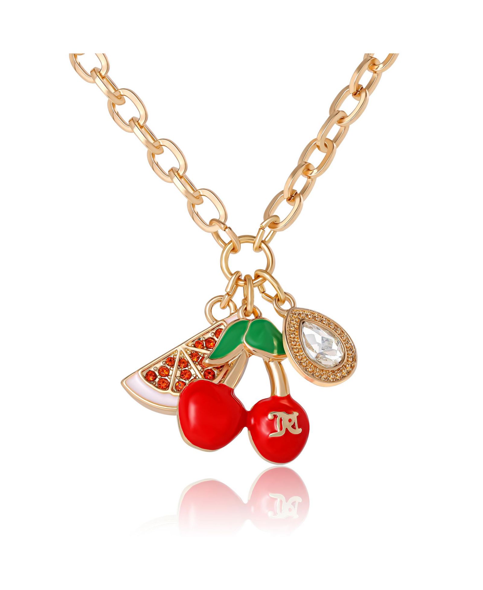 Подвеска-кулон Juicy Couture Cherry & Watermelon, цепочка 18 + 2''