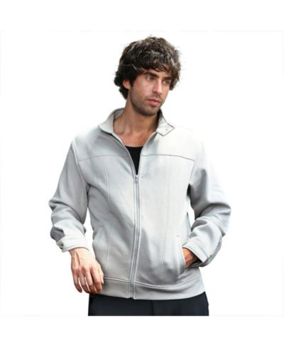 Campus Sutra Men's Cloud Grey Panel-Stitch Knit Jacket