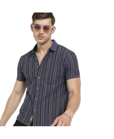 Мужская трикотажная рубашка Campus Sutra Multicolour Contrast
