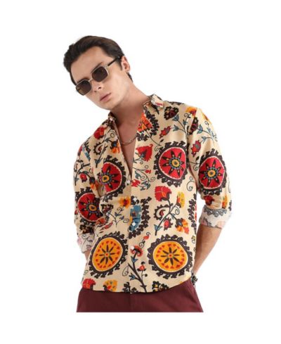 Мужская рубашка Campus Sutra Multicolour Ethnic Floral