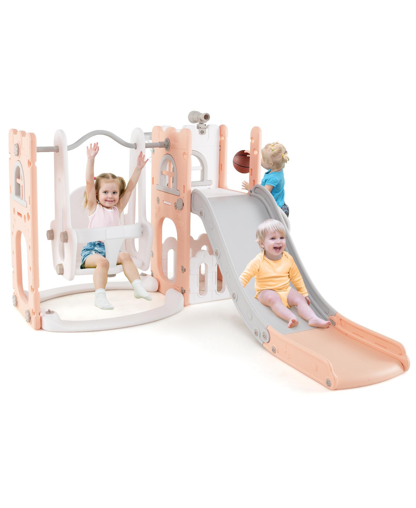 SUGIFT Foldable Wooden Triangle Climber with Reversible Ramp for Kids.