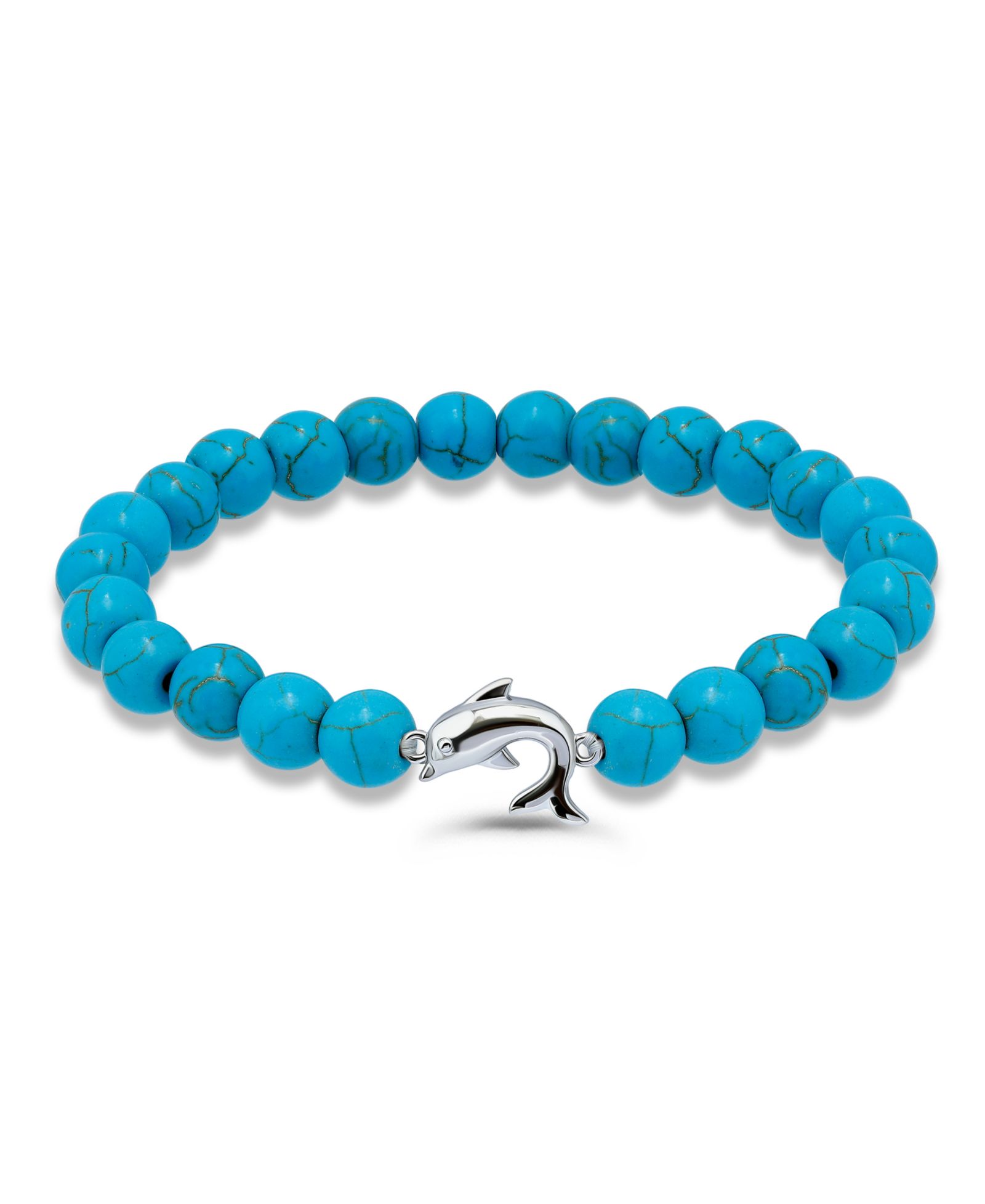 Macy's браслет с бусинами Howlite Chrysocolla и шармом дельфина