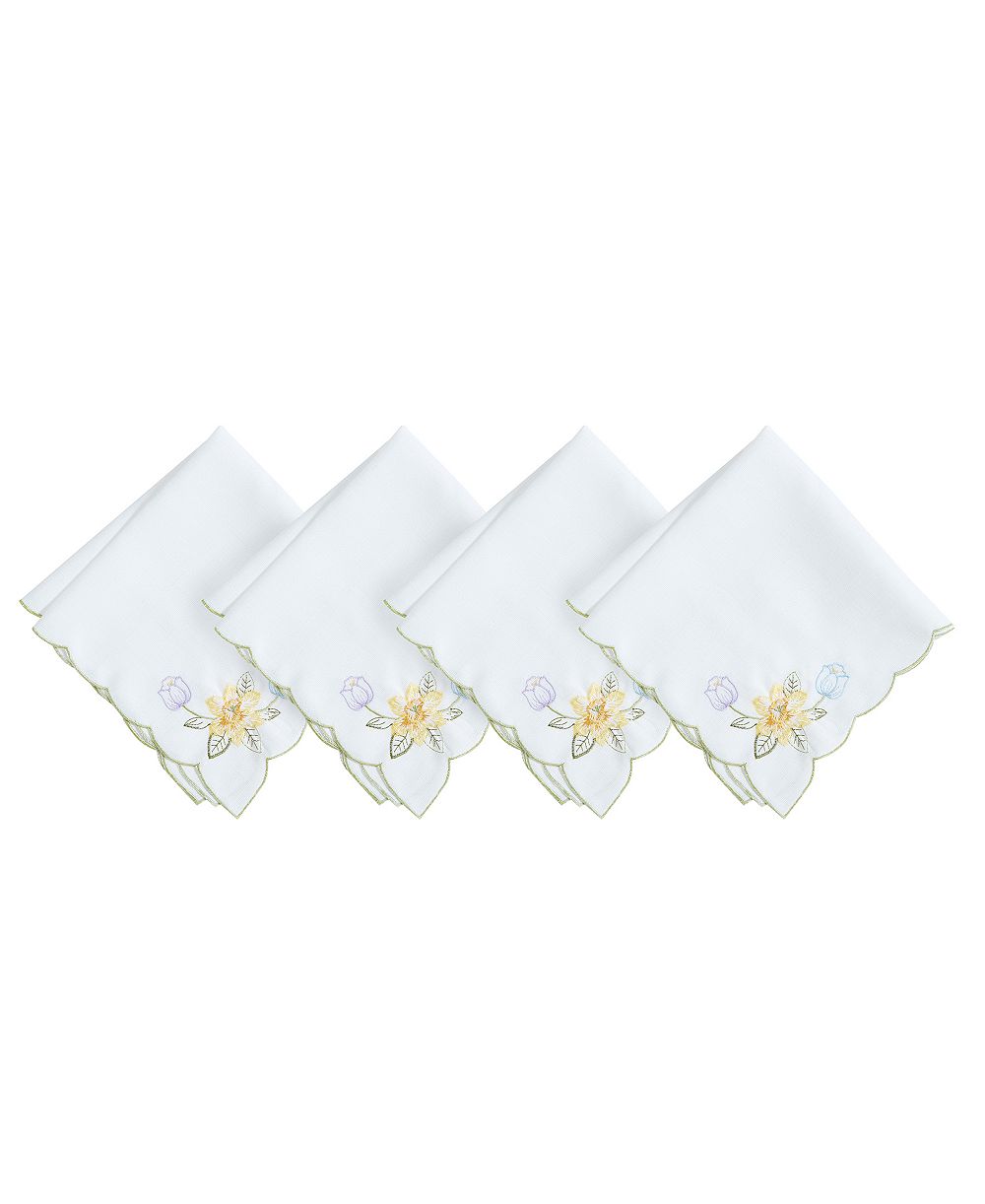 Elrene Daffodil Blooms Cutwork Napkins, Set of 4
