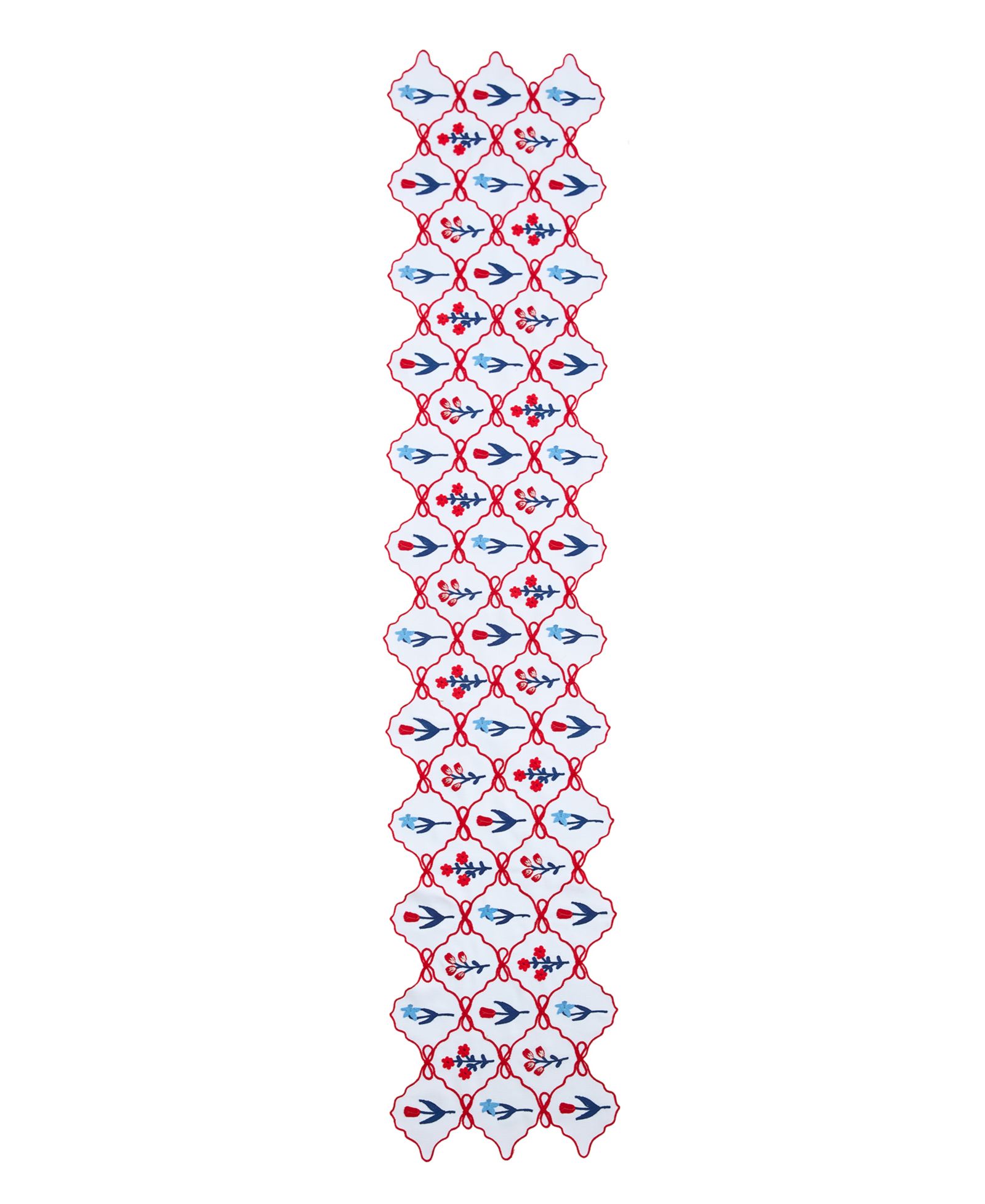 Elrene Red White and Cute Table Runner, 14" x 70"