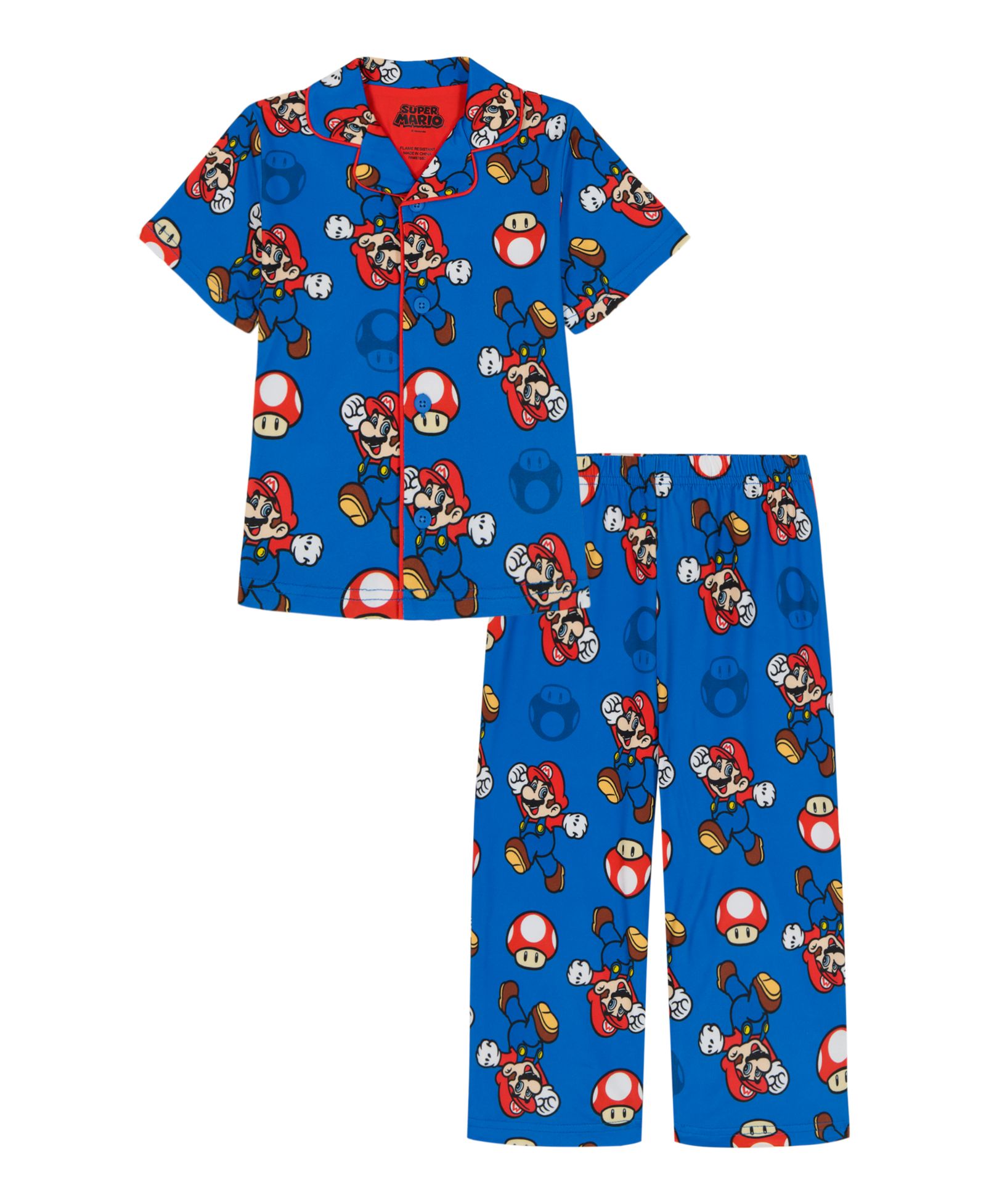 Детский комплект Nintendo Mario Party Collared Shirt и Pajama Pants, 2-Piece Set, 2T-4T