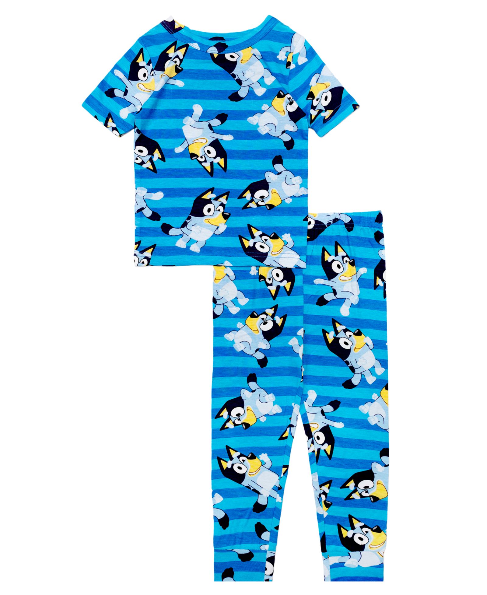 Bluey Boys' Toddler 2T-4T Bluey Striped Top and Pants, 2-Piece Pajama Set