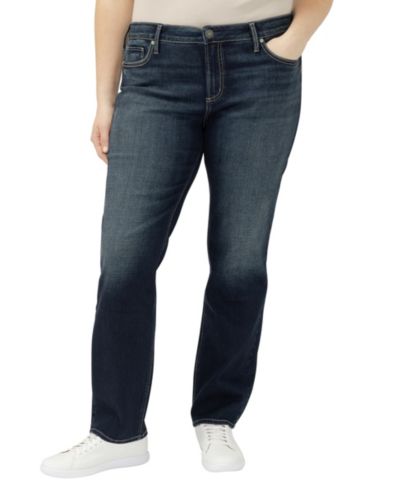 Джинсы Silver Jeans Co. Plus Size Elyse Mid Rise Comfort Fit Straight