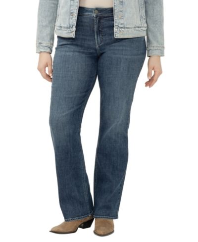 Silver Jeans Co. Plus Size Suki Mid Rise Curvy Fit Slim Bootcut Jeans