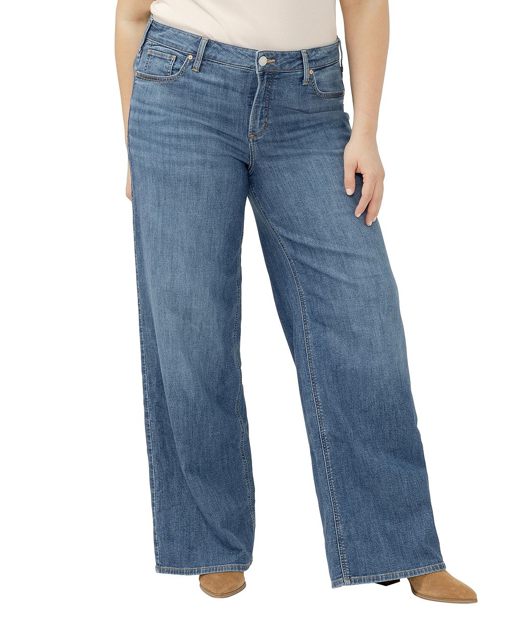 Silver Jeans Co. Джинсы Plus Size Suki Mid Rise Wide-Leg Curvy Fit