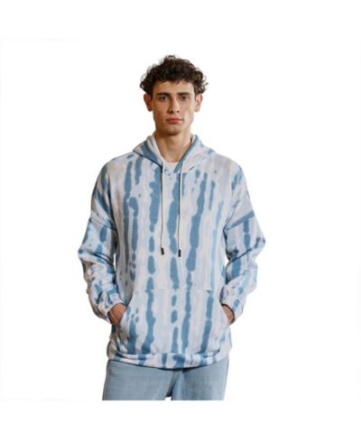 Campus Sutra мужское худи Sky Blue Dye-Drip