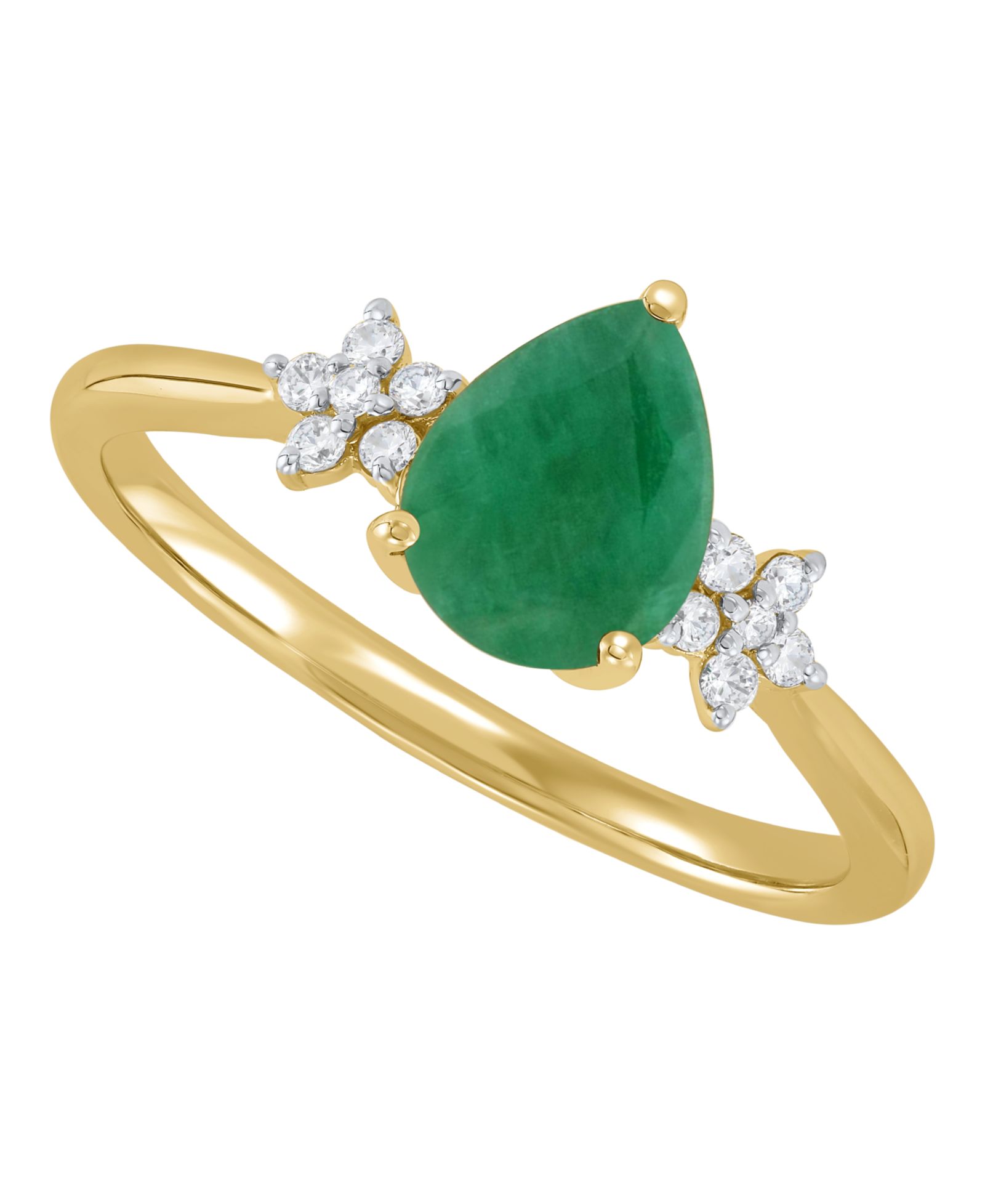 Macy's Ruby (1-1/3 ct. t.w.) & Diamond (1-1/10 ct. t.w.) Ring in 10k Yellow Gold (Also Available in Emerald, Sapphire)